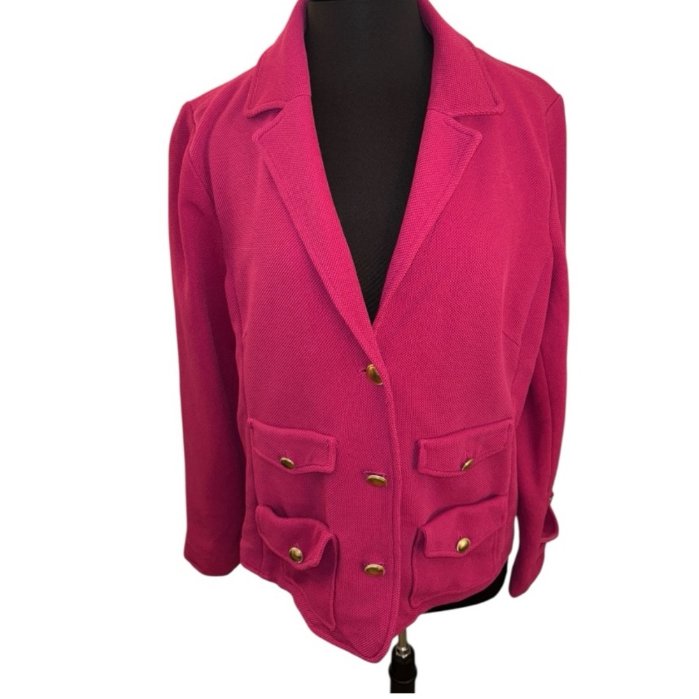 Joan Rivers Red Carpet Blazer w/Gold Accents, P2P:24.5”, L:25”